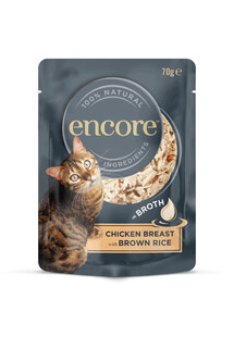 ENCORE Cat in Broth kurczak z brązowym ryżem 16x70g uzupełniająca karma w bulionie dla kota