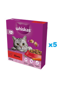 WHISKAS Sucha Wołowina 5x800g - sucha karma dla kotów dorosłych