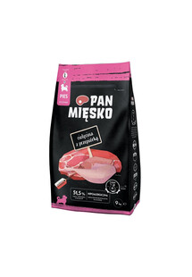 PAN MIĘSKO Cielęcina z przepiórką chrupki L 9 kg hipoalergiczna sucha karma dla szczeniąt