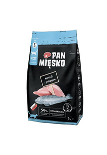 PAN MIĘSKO Kurczak z pstrągiem chrupki S 5 kg hipoalergiczna sucha dla kotów