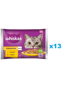 WHISKAS Senior saszetka 52x85g Drobiowa Uczta mokra karma dla starszych kotów w galaretce z: kurczakiem, indykiem