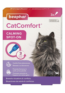 BEAPHAR CatComfort Calming Spot-On feromony uspokajające dla kotów w kroplach 3x0,55 ml