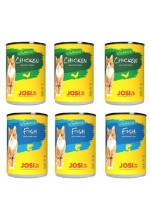 JOSERA JosiCat Mix smaków Ryba i kurczak 6x415g puszki w sosie dla dorosłego kota