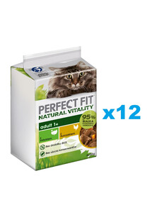PERFECT FIT Natural Vitality Adult 1+ Drób 72x50g saszetki z indykiem i kurczakiem w sosie dla kotów