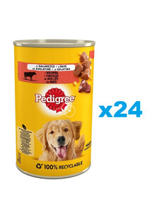 PEDIGREE z Wołowiną w Galaretce Puszka 24x400 g - mokra karma dla psów
