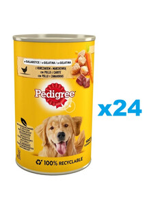 PEDIGREE z Kurczakiem i Marchewką w Galaretce 24x400 g - mokra karma dla psów