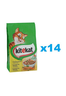 KITEKAT Natural Vitality z Kurczakiem i Warzywami 14x300 g - sucha karma dla kotów
