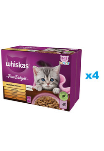 WHISKAS Junior saszetka 48x85g Drobiowe Frykasy mokra karma dla kociąt w galaretce z: kurczakiem, indykiem, drobiem, kaczką