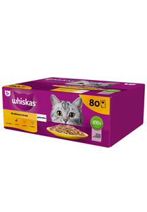 Adult saszetka 80x85g Drobiowa Uczta mokra karma pełnoporcjowa dla dorosłych kotów w galaretce kawałki z kurczakiem, kaczką, drobiem, indykiem
