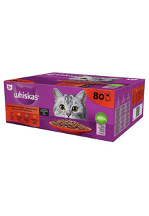 Adult saszetka 80x85g Klasyczne Posiłki mokra karma pełnoporcjowa dla dorosłych kotów w sosie kawałki z wołowiną, kurczakiem, jagnięciną, drobiem
