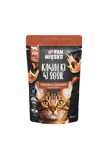 PAN MIĘSKO Kawałki w sosie Cielęcina z jeleniem 85 g mokra karma dla kotów dorosłych