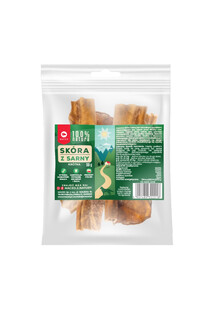 MACED 100% Natura Skóra z sarny krótka 6-14 cm, 50 g - naturalne gryzaki dla psa, 50g