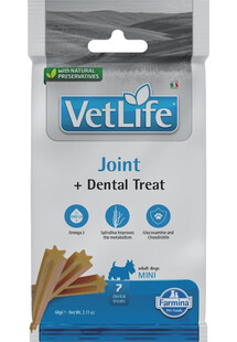 FARMINA Vet Life Dental Treat Joint Adult Mini Dog dentystyczny przysmak dla małych psów 60 g (7 szt)
