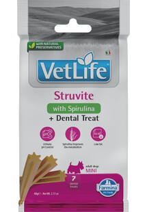 FARMINA Vet Life Dental Treat Struvite Adult Mini Dog dentystyczny przysmak dla małych psów 60 g (7 szt)