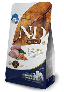FARMINA N&D Brown Dog Adult Medium Maxi Lamb, Spirulina, Carrot 2 kg dla dorosłych psów z ciemną sierścią