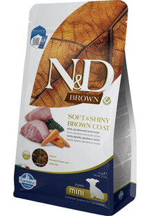 FARMINA N&D Brown Dog Puppy Mini Lamb, Spirulina, Carrot 1,5 kg dla małych szczeniąt z ciemną sierścią
