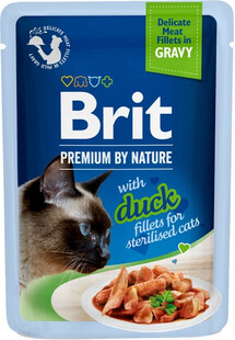 BRIT Premium By Nature Fillets in Gravy with Duck for Sterilized cats 24x85g mokra karma dla sterylizowanych kotów z kaczką