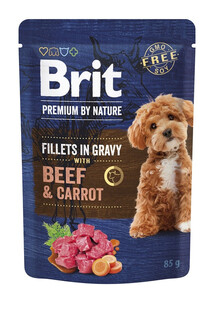 BRIT Premium By Nature Fillets in Gravy Beef and Carrot 24x85g mokra karma z wołowiną i marchewką dla psów