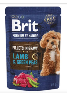 BRIT Premium By Nature Fillets in Gravy with Lamb and Green Peas 24x85g mokra karma z jagnięciną i zielonym groszkiem dla psów