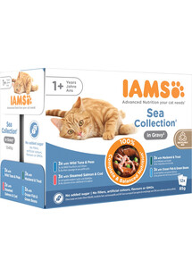 IAMS Cat Delights Adult All Breeds Sea In Gravy 12 X 85 g mokra karma w saszetkach dla kotów