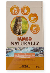 IAMS Naturally Adult Cat with North Atlantic Salmon & Rice 2,7 kg karma dla kota