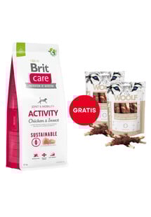 BRIT Care Dog Sustainable Activity Chicken & Insect dla psów z kurczakiem i insektami 12kg + WOOLF Chicken And Rawhide Twister 2 x 100g GRATIS