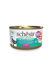 SCHESIR Complements Tuna wirh seabream in broth 70 g mokra karma w bulionie z tuńczykiem i doradą