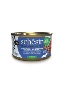 SCHESIR Complete Nutrition Tuna with whitebaits in Jelly 85 g mokra karma dla kota Tuńczyk ze szprotkami w galaretce