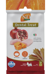 FARMINA N&D Pumpkin Dental Treat Chicken Pomegranate Adult Mini Dpg dentystyczny przysmak dla małych psów 60 g (7 szt)