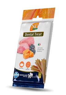 FARMINA N&D Pumpkin Dental Treat Lamb Blueberry Adult Medium/Maxi Dog dentystyczny przysmak dla psów średnich i dużych ras 100 g (7 szt)