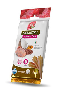 FARMINA N&D Quinoa Dental Treat Skin Coat Quail Adult Medium/Maxi Dog dentystyczny przysmak dla psów średnich i dużych ras100 g (7 szt)