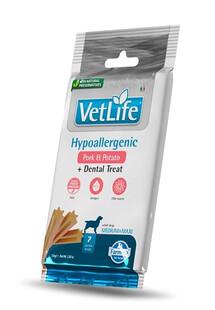 FARMINA Vet Life Dental Treat Hypoallergenic Pork Adult Medium/Maxi Dog dentystyczny przysmak dla psów średnich i dużych ras 100 g (7 szt)