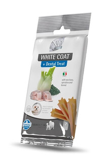 FARMINA N&D White Coat Dental Treat Sea bass Adult Medium/Maxi Dog dentystyczny przysmak dla psów średnich i dużych ras 100 g (7 szt)