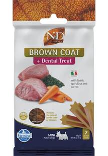 FARMINA N&D Brown Dental Treat Coat Lamb Adult Mini Dog dentystyczny przysmak dla małych psów 60 g (7 szt)