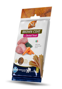 FARMINA N&D Brown Coat Dental Treat Lamb Adult Medium/Maxi Dog dentystyczny przysmak dla psów średnich i dużych ras 100 g (7 szt)