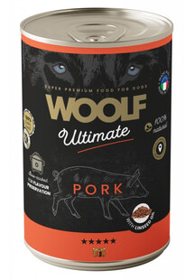 WOOLF Ultimate Pork wilgotna karma dla psów z wieprzowiną i olejem lnianym 400g