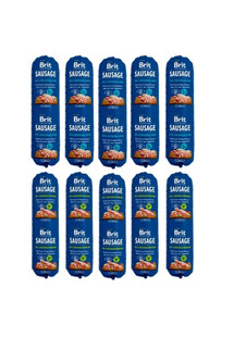 BRIT Premium Sausage Mix smaków Chicken and Venison + Chicken and Lamb 10x800 g karma w formie mielonki z kawałkami mięsa w bulionie dla psów