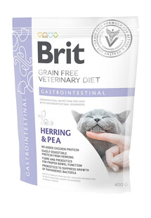 BRIT Veterinary Diets Cat Gastrointestinal Low Fat Grain Free na zaburzenia ze strony układu pokarmowego kota 400 g