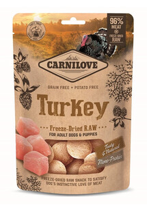 CARNILOVE Freeze-dried Raw Snack Turkey liofilizowana przekąska dla szczeniąt i dorosłych psów 60 g