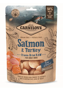 CARNILOVE Freeze-dried Raw Snack Salmon and Turkey liofilizowana przekąska dla psów 60 g