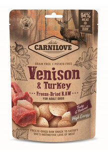 CARNILOVE Freeze-dried Raw Snack Venison and Turkey liofilizowana przekąska dla psów 60g