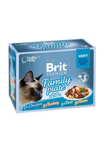 BRIT Premium by Nature Gravy Fillets Delicate Fillets Family Plate mokra karma w sosie dla kotów 12x85g