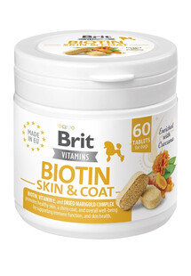 BRIT Vitamins Biotin Skin Coat Care Wsparcie sierści i skóry z biotyną 120g (60tabl.)