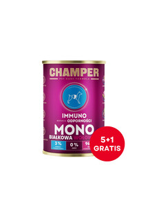 CHAMPER Immuno Wołowina monobiałkowa karma dla psa 6 x 400 g (5+1 GRATIS)
