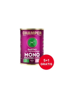 CHAMPER Gastro Łosoś monobiałkowa karma dla psa 6 x 400 g (5+1 GRATIS)