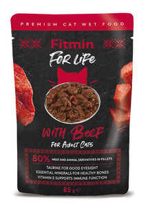Fitmin For Life For Adult Cats Beef - mokra karma dla dorosłych kotów wołowina 85 g