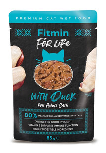 Fitmin Cat Pouch Adult Duck 85 g - mokra karma dla dorosłych kotów kaczka 85g