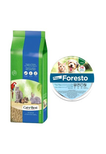 JRS Cat'S best universal 40 l + FORESTO Obroża dla kota i psa przeciw kleszczom i pchłom poniżej 8 kg