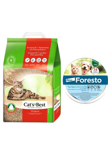 JRS Cat's Best Eco Plus 10 l + FORESTO Obroża dla kota i psa przeciw kleszczom i pchłom poniżej 8 kg