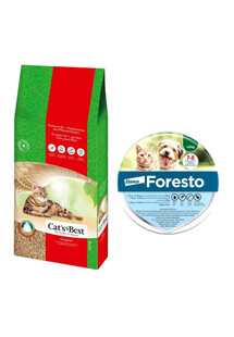 JRS Cat's best eco plus 40 l + BAYER FORESTO Obroża dla kota i psa przeciw kleszczom i pchłom poniżej 8 kg